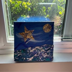 Small painting. Canvas with wood frame. Sky/seascape
